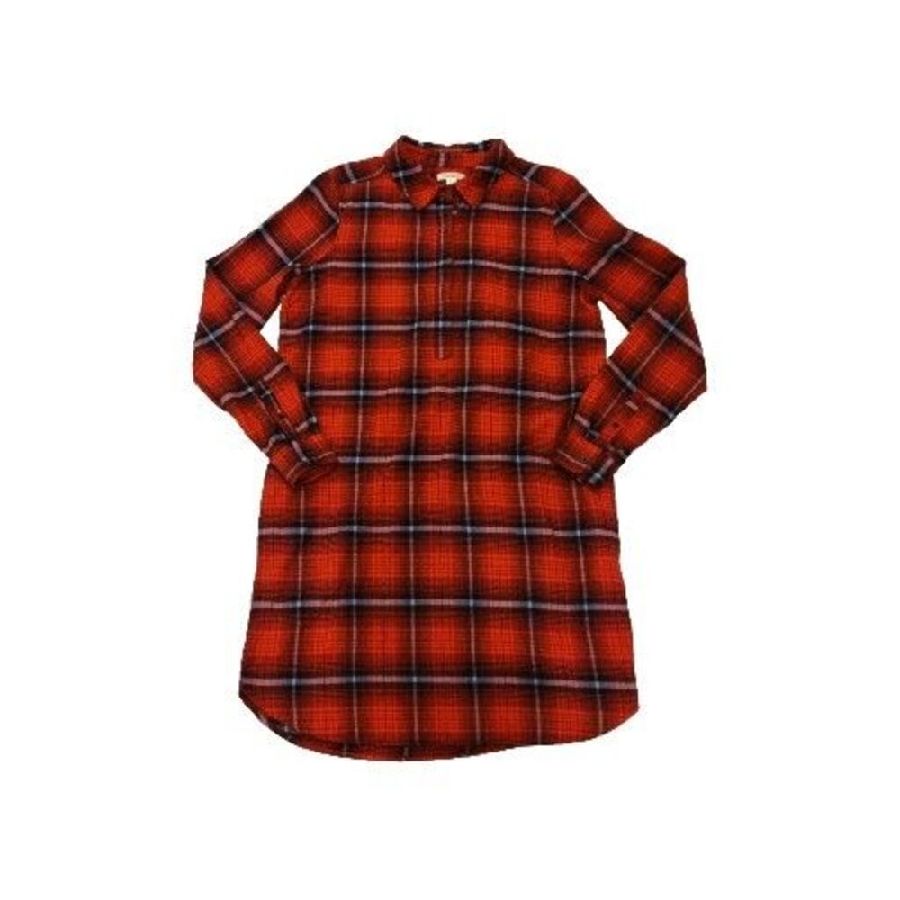 Goodthreads Women S Brushed Flannel Long-Sleeve Relaxed-Fit Popover Shirt Dress